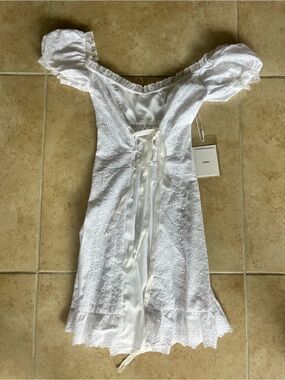 XS Daisy White Eyelet Floral Cutwork Dress